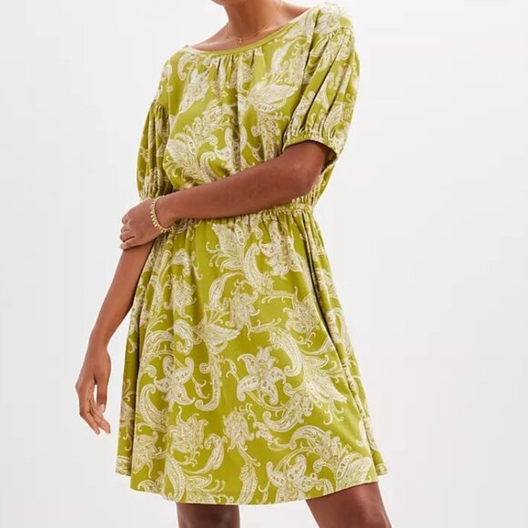 Daily‎ Practice by Anthropologie Green Floral Print Mini Dress - Size L Large - Picture 1 of 5